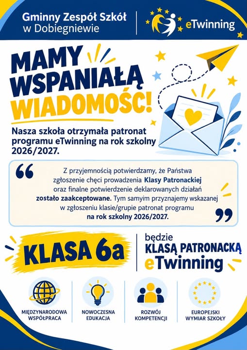 Zdjęcie do MAMY TO! KLASA PATRONACKA eTWINNING w roku szkolnym 2026/2027! 