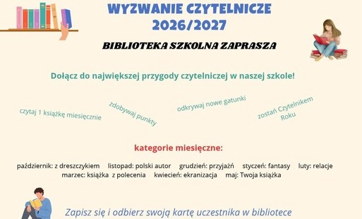 Zdjęcie do Biblioteka na Poznańskiej zaprasza do udziału w wyzwaniu czytelniczym - szczeg&oacute;łowy regulamin dostępny w bibliotece